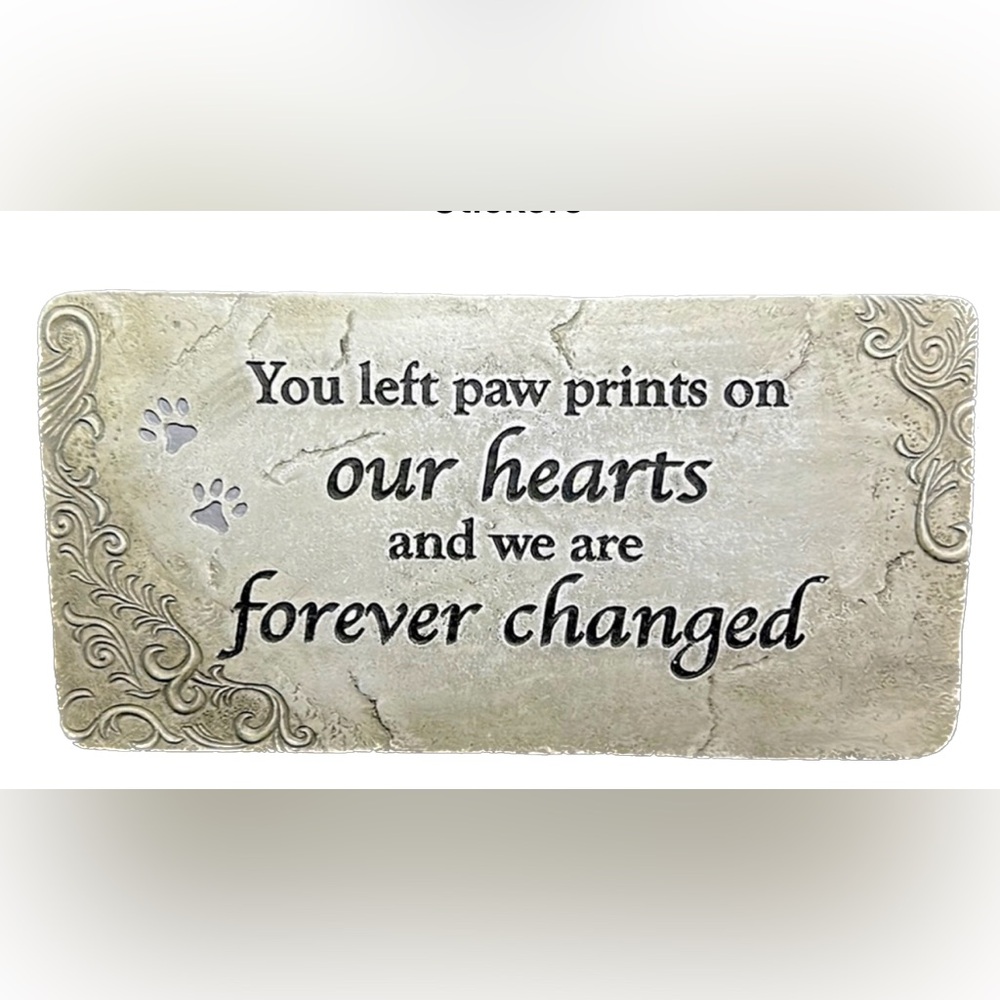 GANZ~You Left Paw Prints On Our Hearts Plaque/ Stepping Stone~NEW!
